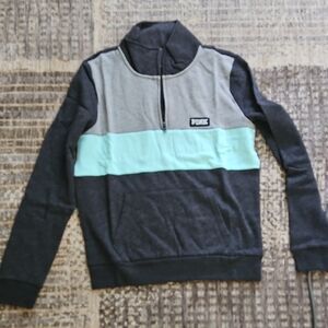 PINK Victoria's Secret Men's Zip-Up Sweater in Charcoal, Gray & Mint